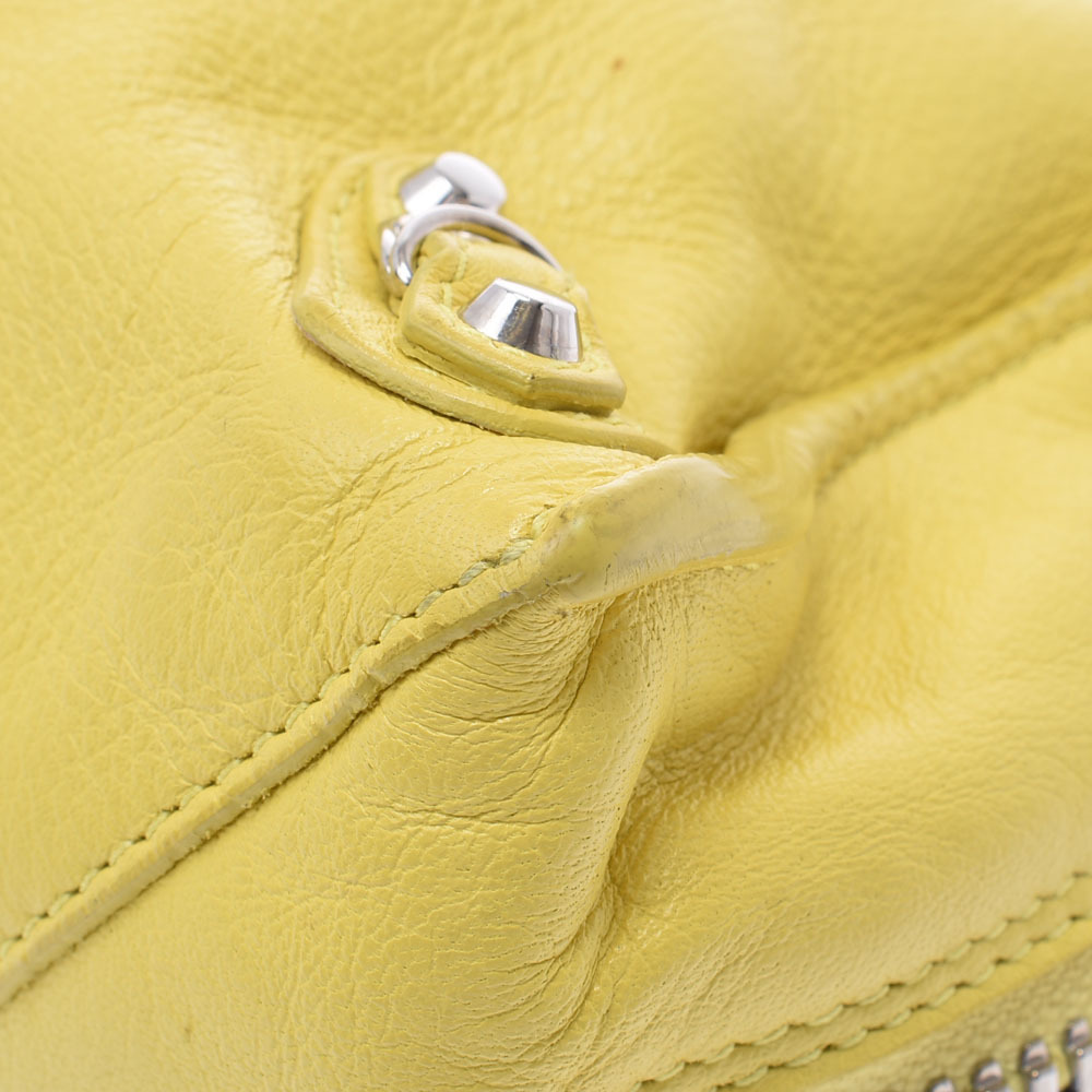 BALENCIAGA The Paper Bag Yellow Calfskin Handbag - Picture 7 of 11
